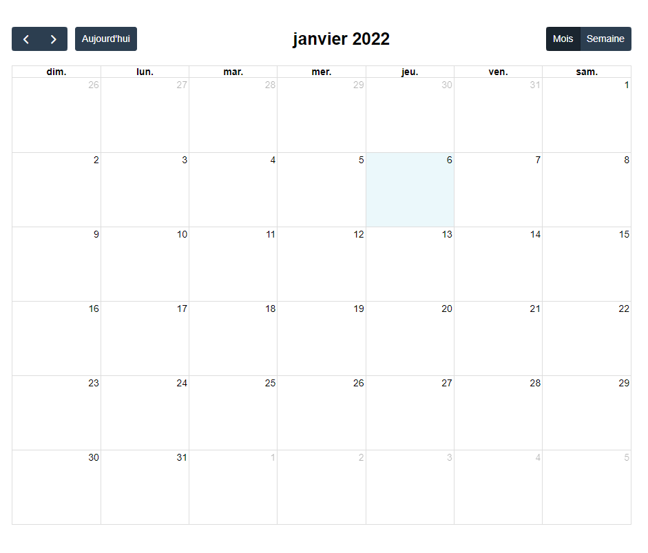 Croix Rouge planning