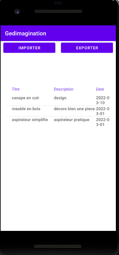Tableau avec les user story