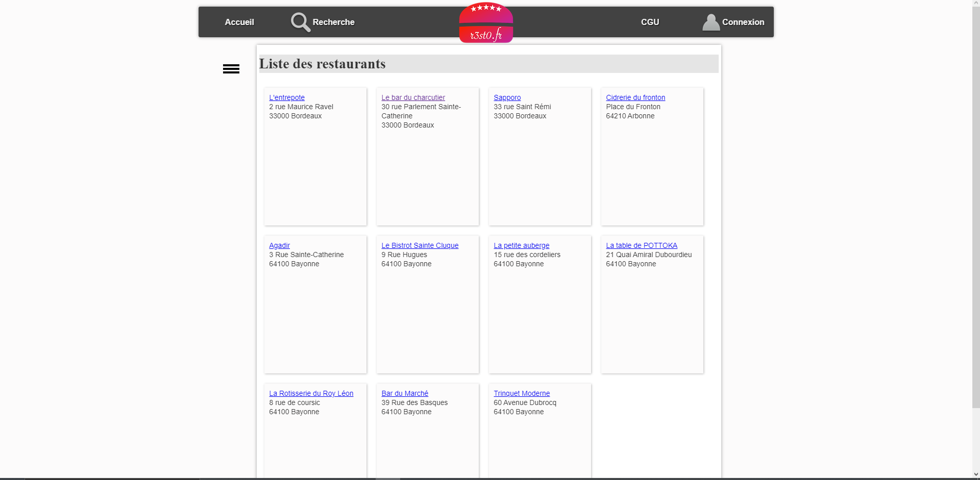 Croix Rouge planning